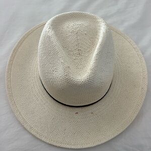 Janessa Leone Straw Hat (lightly worn). Typical wear and tear. Beautiful hat. M
